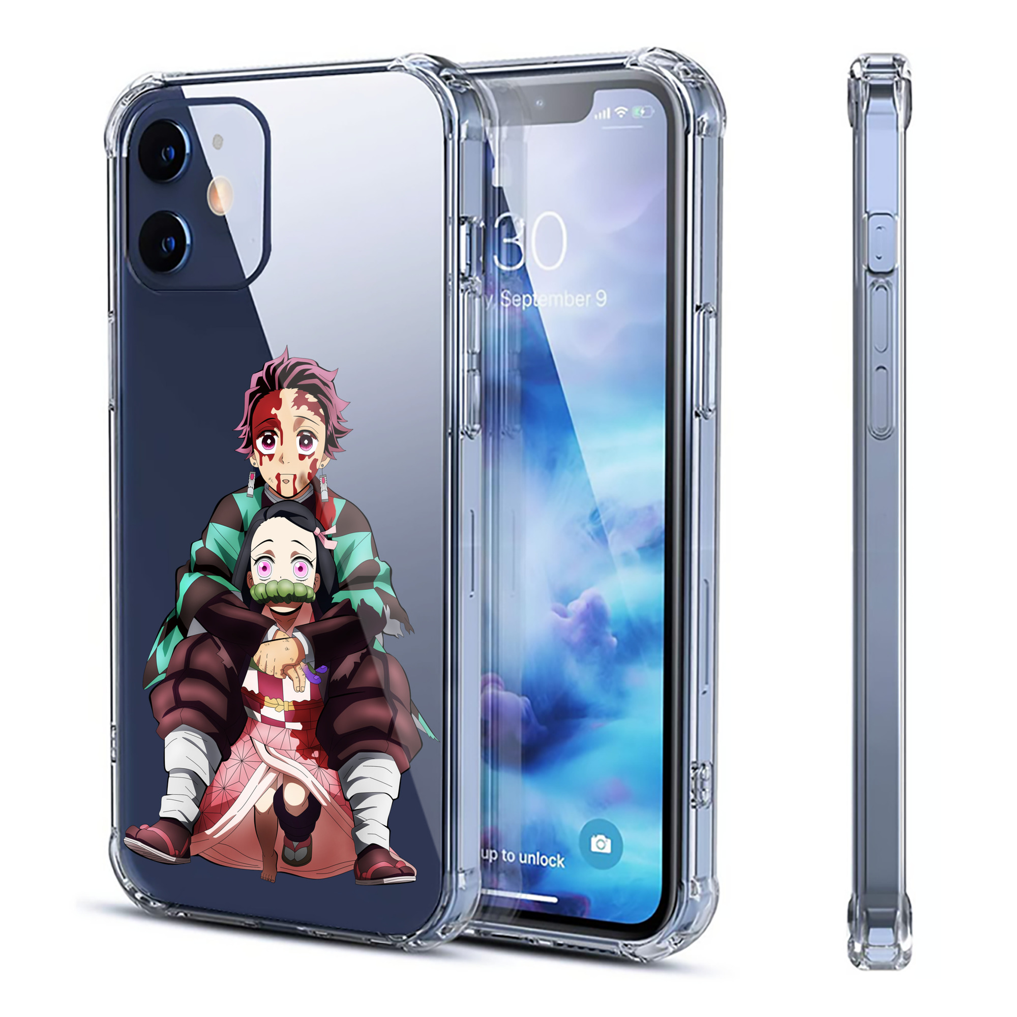 （画像用） 鬼滅の刃（きめつのやいば）竈門 禰󠄀豆子／かまど ねずこ Kamado Nezuko 【iPhone 12シリーズ対応】透明スマホケース（クリアソフトケース）